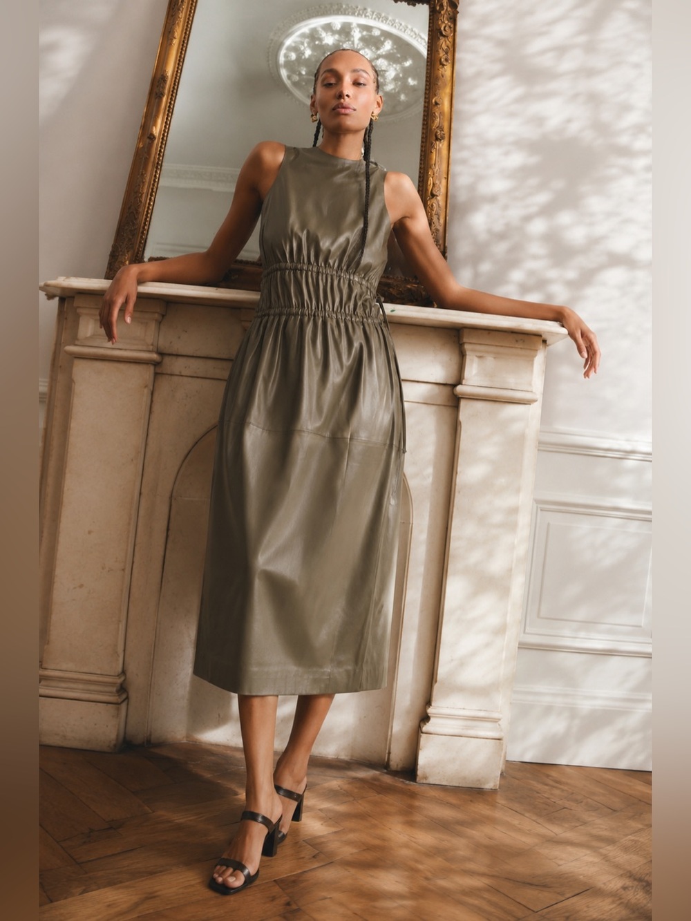 Proenza Schouler White Label Women's Faux Leather Midi Dress - Green - Size 0